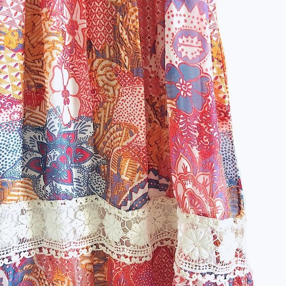 Devotion Pink Floral Silk & Lace Maxi Dress One Size - Picture 11 of 14